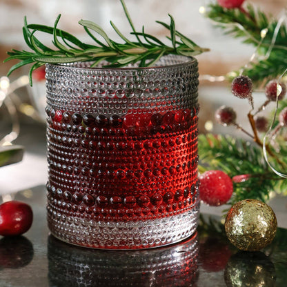 10 oz. Textured Beaded Smoke Grey Old Fashion Drinking Glasses (Set of 6) - Bria Blair Creative