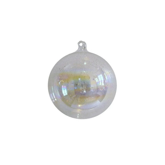 100mm Glass Ball Ornament w/ GL Hook - Clear Glass - Bria Blair Creative