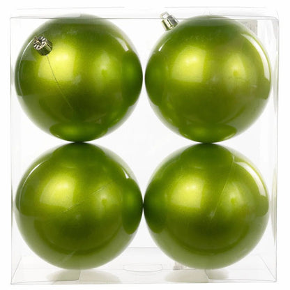 100mm Seamless Ball Ornament - 4 Pack - Apple Lime Green - Bria Blair Creative