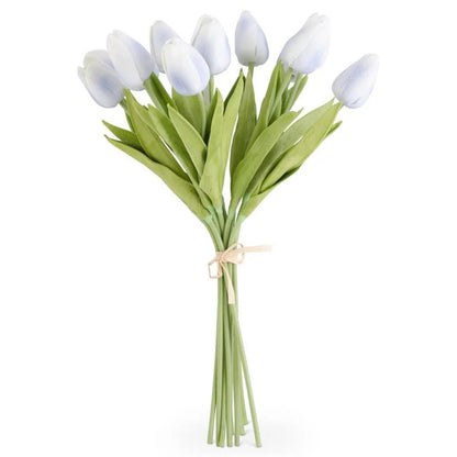 26.75 Inch White Silk with Real Touch Single Tulip Stem