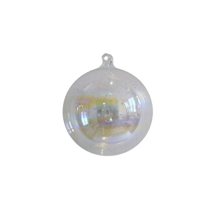 120mm Glass Ball Ornament w/ GL Hook - Clear Glass - Bria Blair Creative