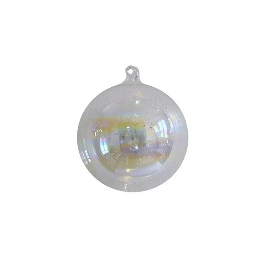 120mm Glass Ball Ornament w/ GL Hook - Clear Glass - Bria Blair Creative