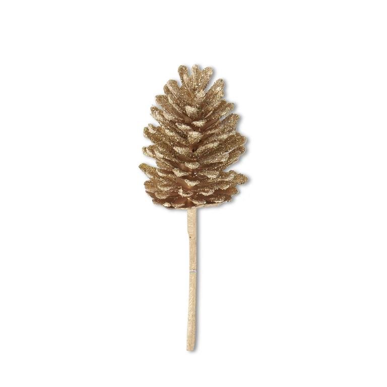 12.5 Inch Gold Glittered Pinecone Pick - Bria Blair Creative