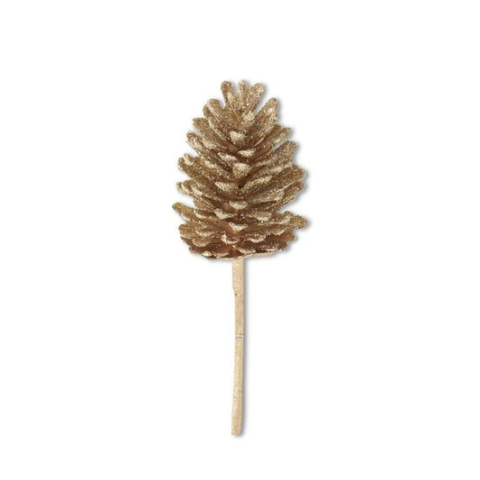 12.5 Inch Gold Glittered Pinecone Pick - Bria Blair Creative