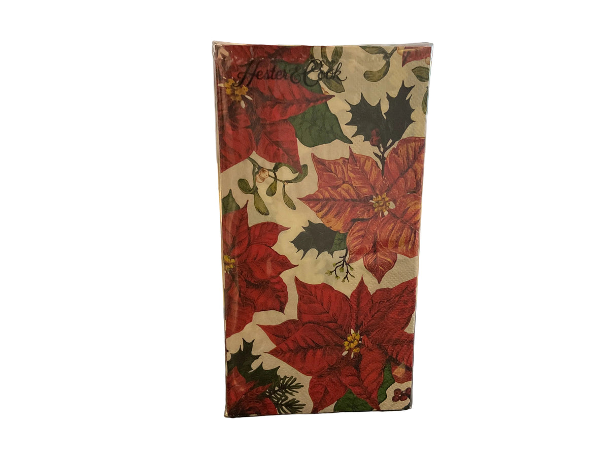 Hester & Cook Poinsettia Guest Napkin (16c)