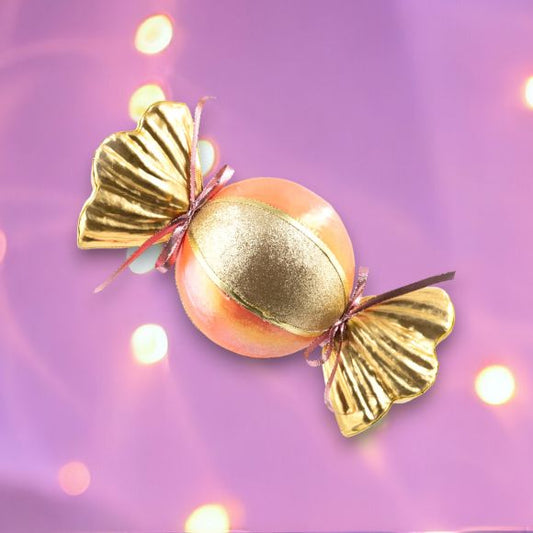 13" Orange Round Candy Wrapper - Ornament - Bria Blair Creative