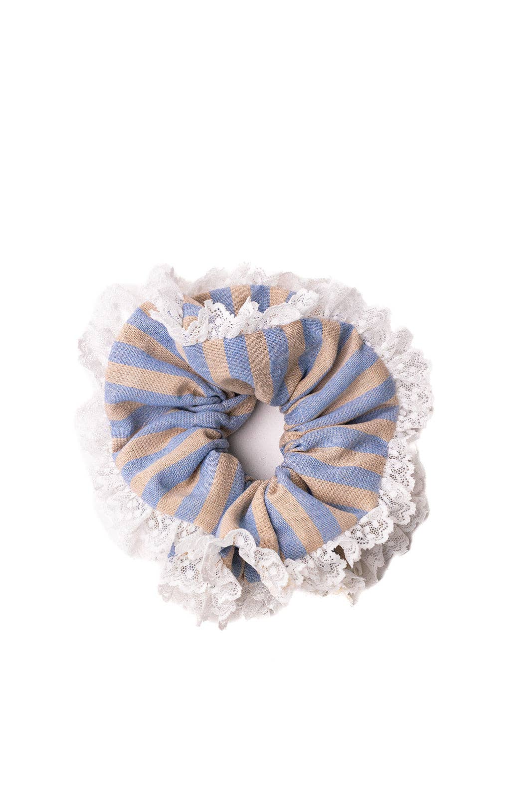 BABY BLUE DENIM LACE CORSET SCRUNCHIE