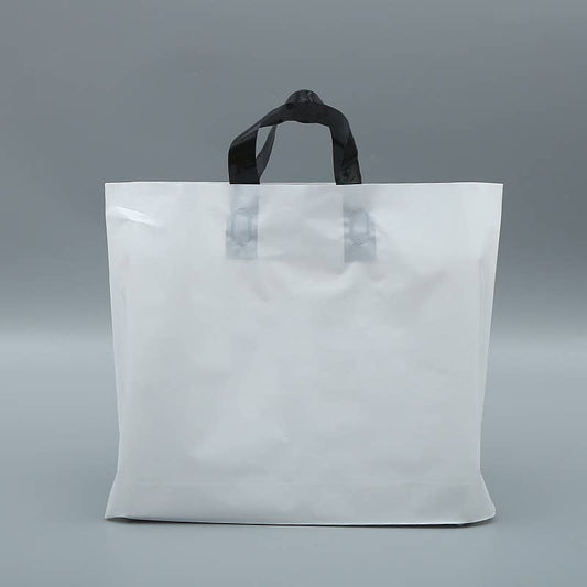 13"x9"& 16"x13"&18"x16" White PVC gift bag with Black handle: Large - Bria Blair Creative