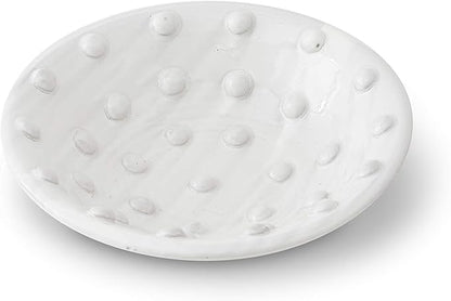 14.5" Glazed Terracotta Bowl with Raised Polka Dots - Bria Blair Creative
