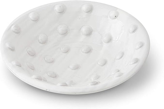 14.5" Glazed Terracotta Bowl with Raised Polka Dots - Bria Blair Creative