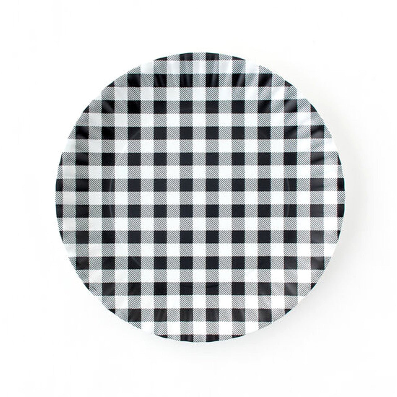 16" Melamine Platter, Black Gingham (ME0544) - Bria Blair Creative