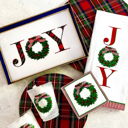 16 oz Shatterproof Cups | Set of 8 | Holly Wreath - Bria Blair Creative