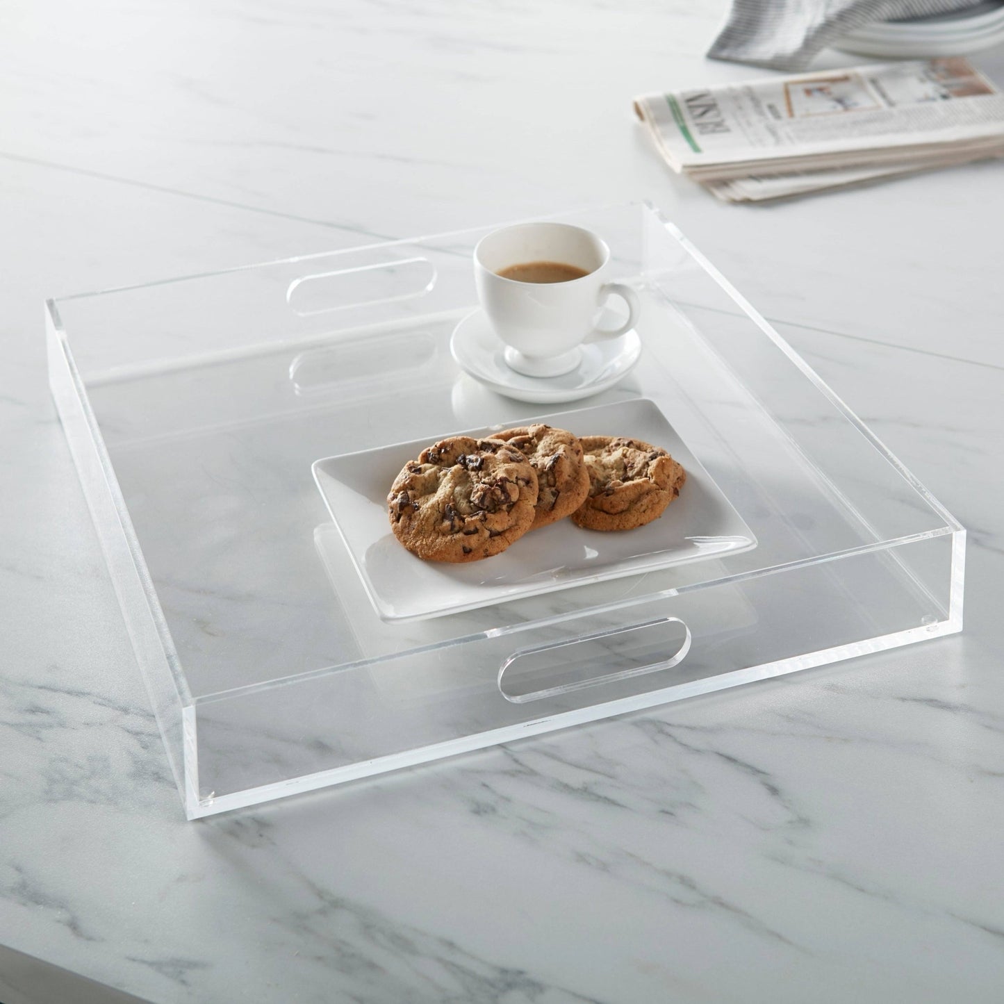 16" Square Acrylic Serving Tray - Bria Blair Creative