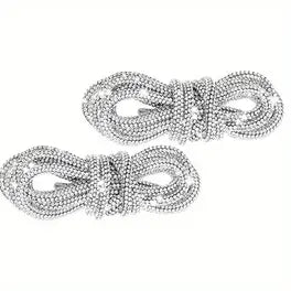 Rhinestone Shoe Laces - Silver Crystals