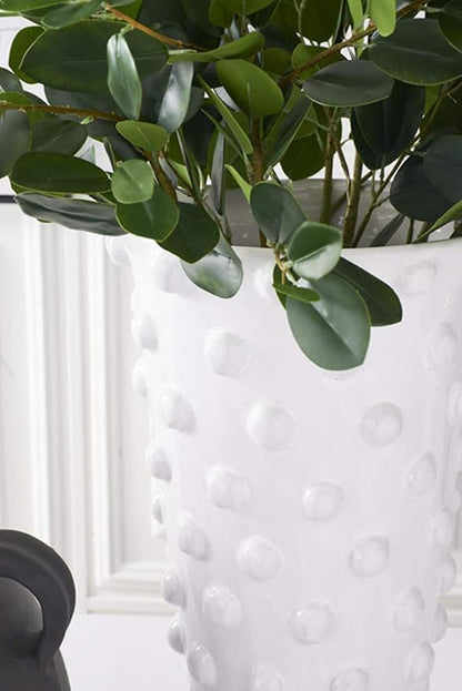 17.5" Glazed Terracotta Rounded Vase with Raised Polka Dots - Bria Blair Creative