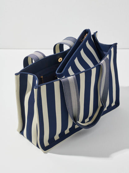 ISLA BOXY TOTE: NAVY