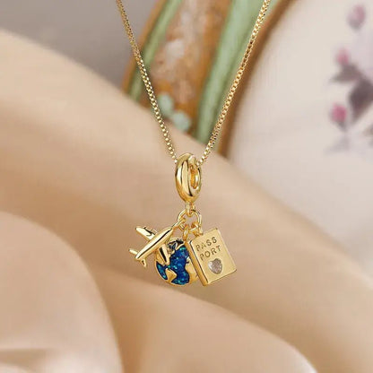 18K Gold Plated Pendant Necklace Travel Camera Charm: Camera - Bria Blair Creative