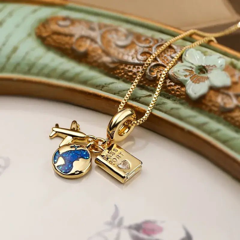 18K Gold Plated Pendant Necklace Travel Camera Charm: Camera - Bria Blair Creative