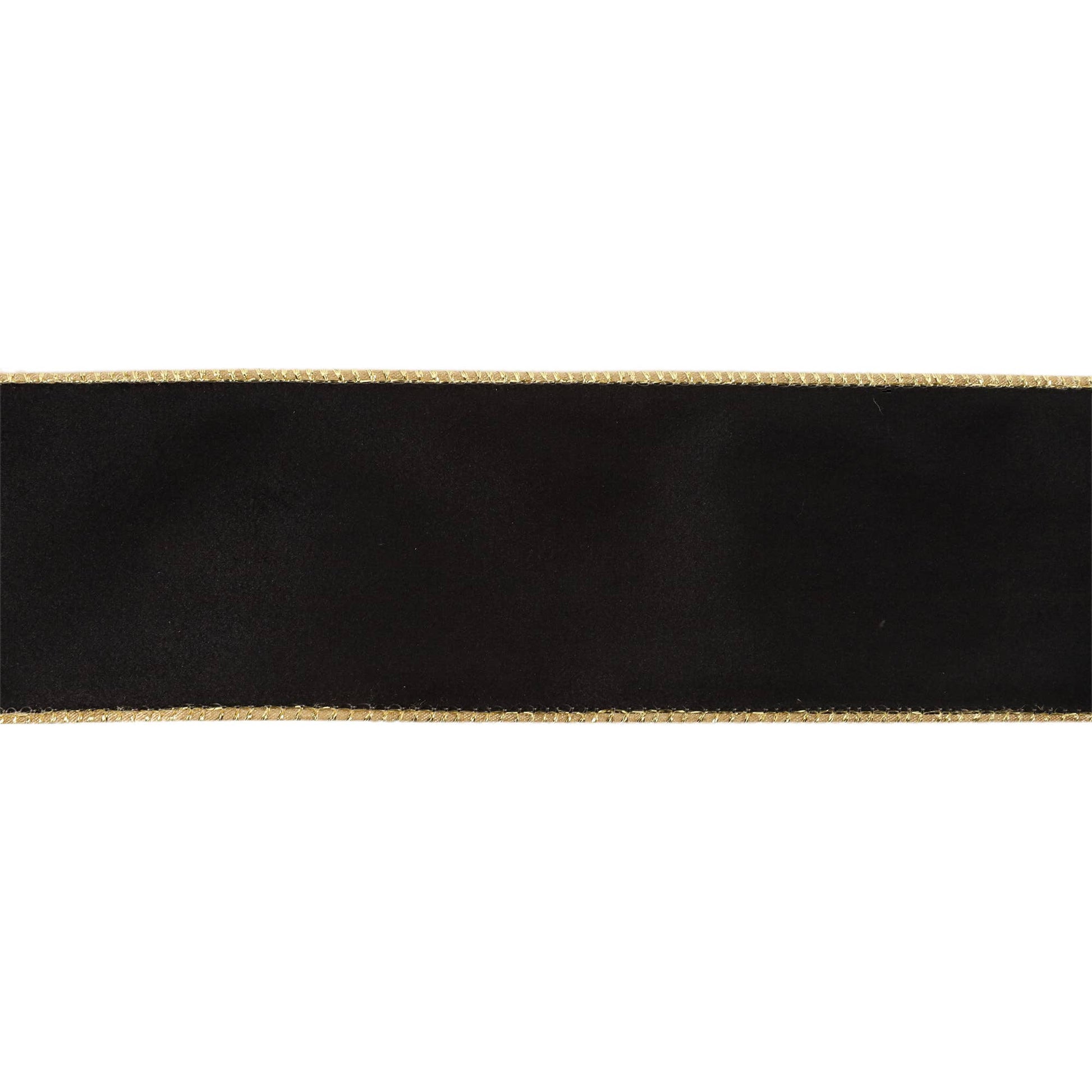 2 1/2" Reversible Classic Velvet Wired Ribbon | Black/Gold | 10 Yard Roll - Bria Blair Creative