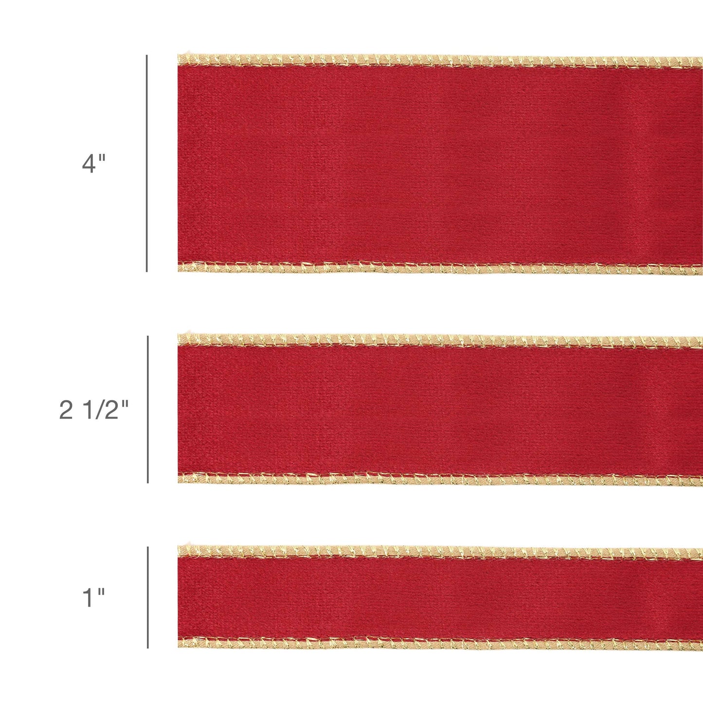 2 1/2" Reversible Classic Velvet Wired Ribbon | Burgundy/Gold | 10 Yard Roll - Bria Blair Creative