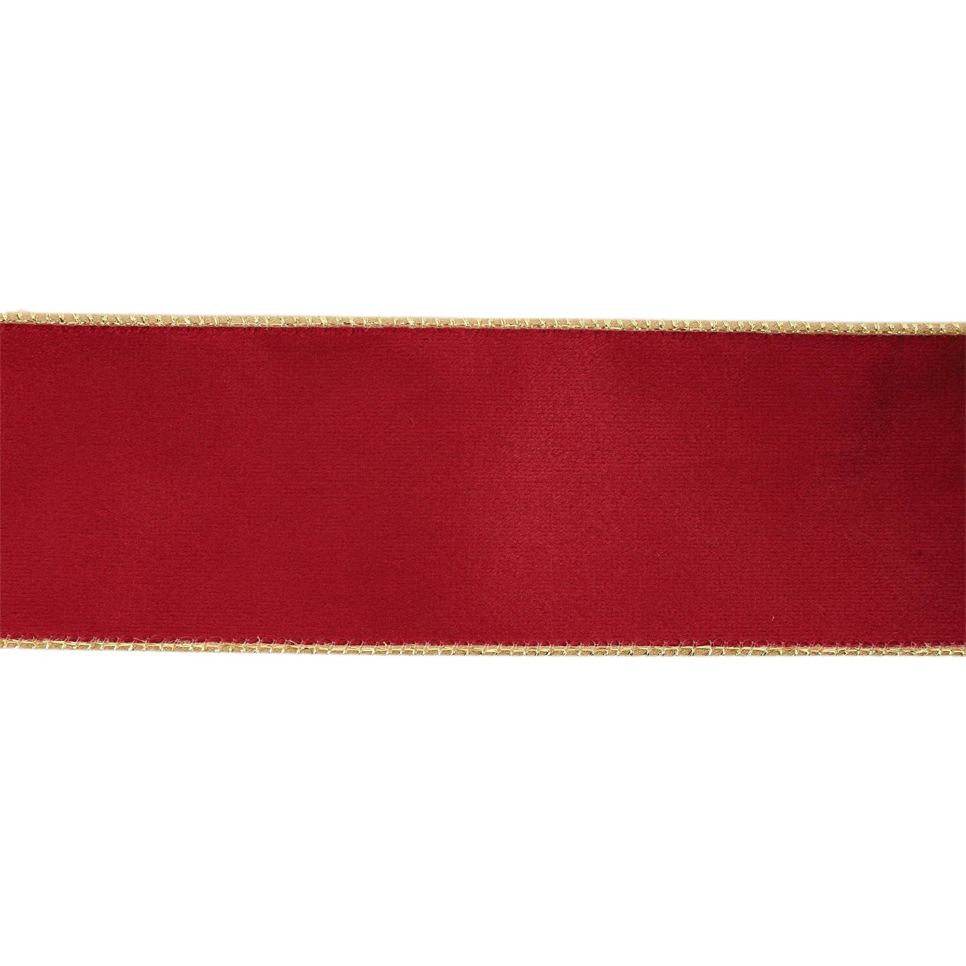 2 1/2" Reversible Classic Velvet Wired Ribbon | Burgundy/Gold | 10 Yard Roll - Bria Blair Creative