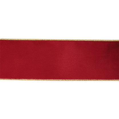2 1/2" Reversible Classic Velvet Wired Ribbon | Burgundy/Gold | 10 Yard Roll - Bria Blair Creative