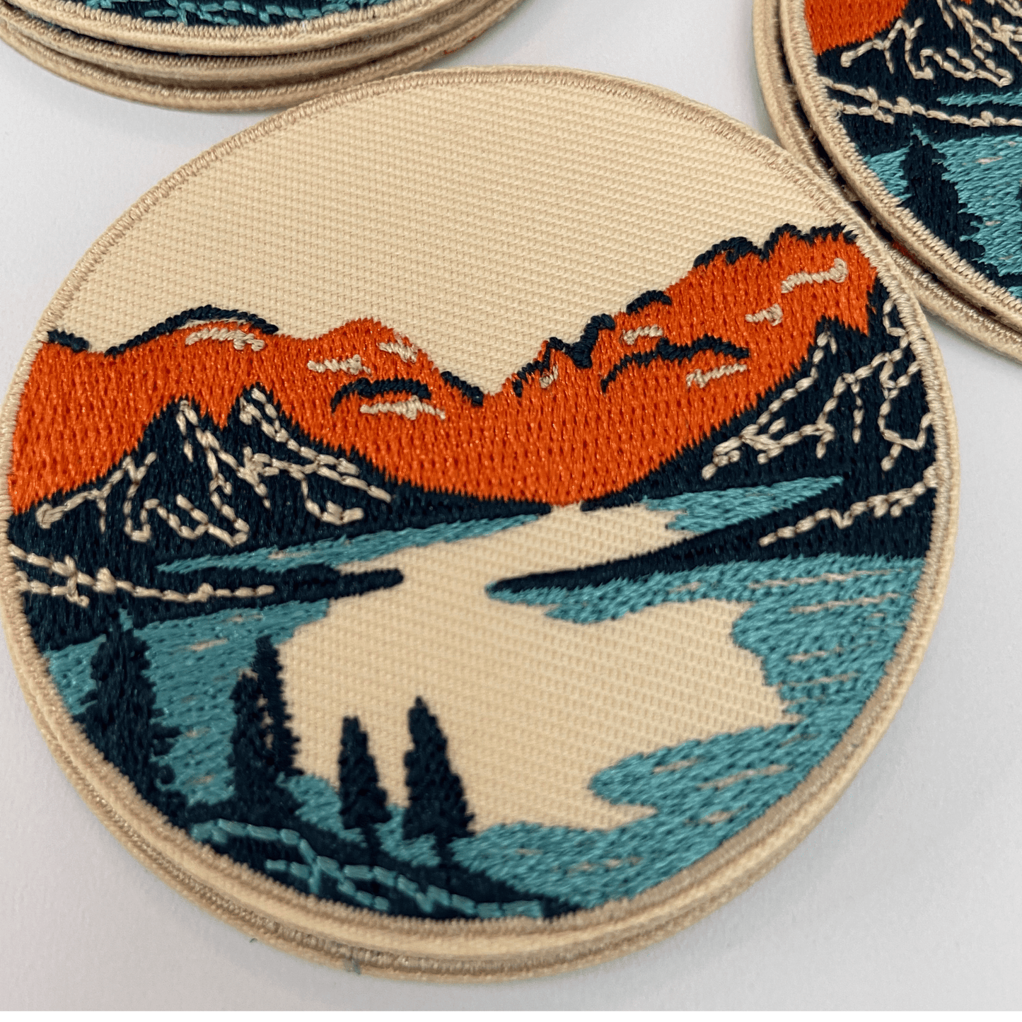2 1/2" Round Scenic Patch - Embroidered Hat Patch: 2.5" Embroidered Patch - Bria Blair Creative