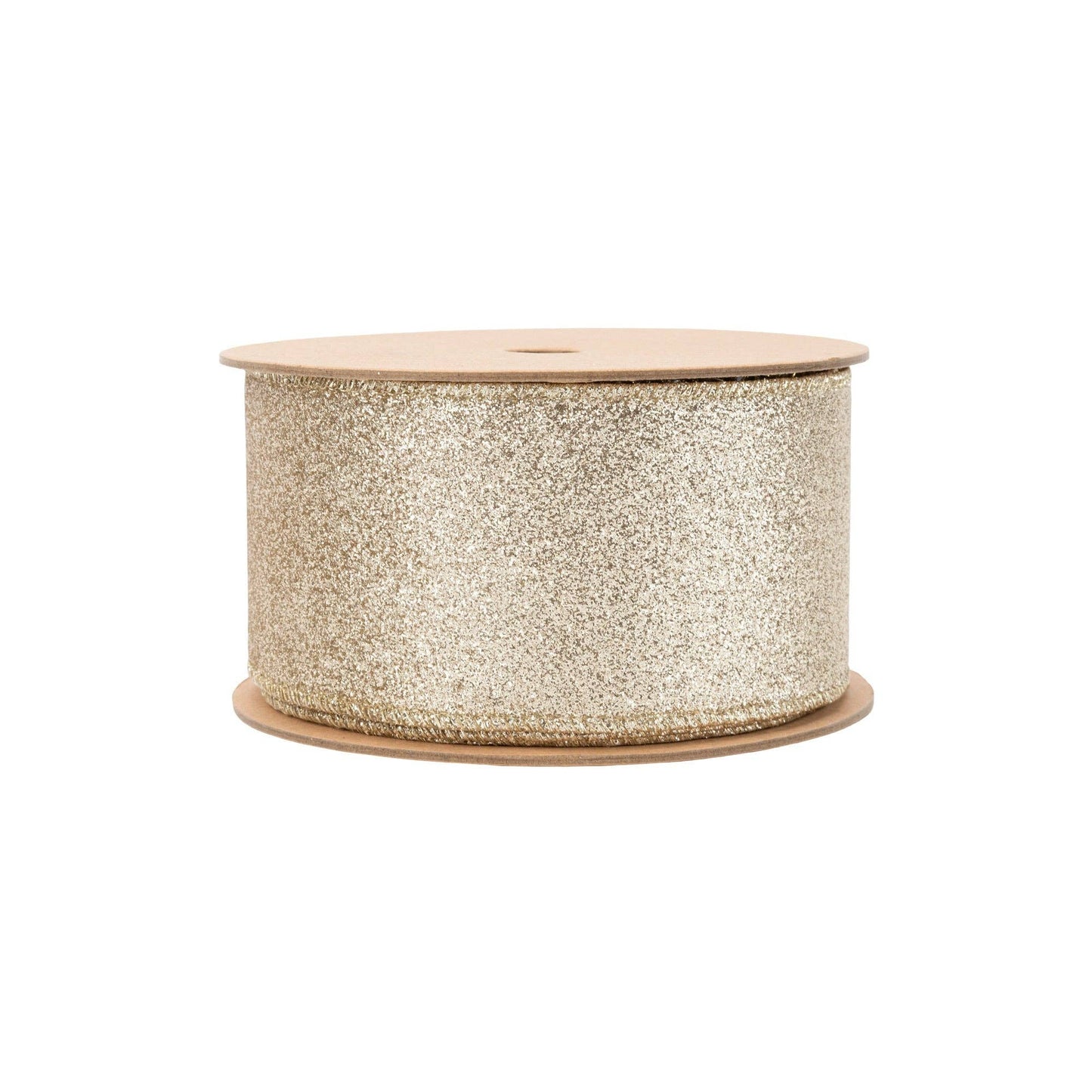 2 1/2" Wired Ribbon | Gold Glitter | 10 Yard Roll - Bria Blair Creative