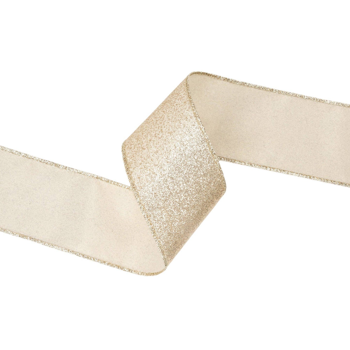 2 1/2" Wired Ribbon | Gold Glitter | 10 Yard Roll - Bria Blair Creative