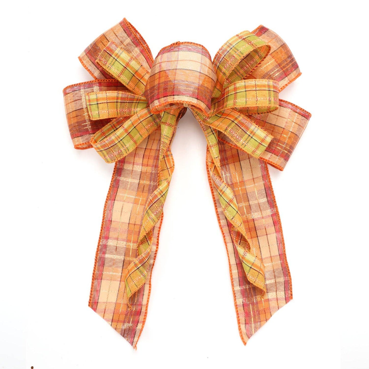 2 1/2" Wired Ribbon | "Plaid" Orange/Yellow | 10 Yard Roll - Bria Blair Creative