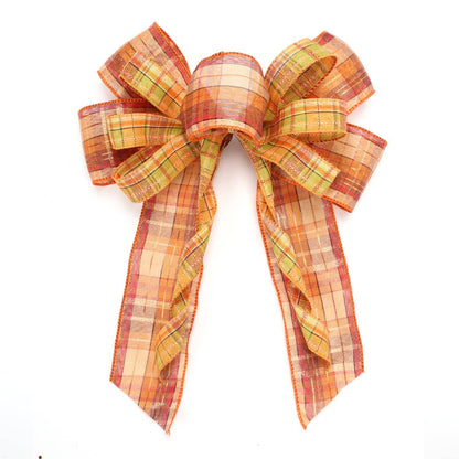 2 1/2" Wired Ribbon | "Plaid" Orange/Yellow | 10 Yard Roll - Bria Blair Creative