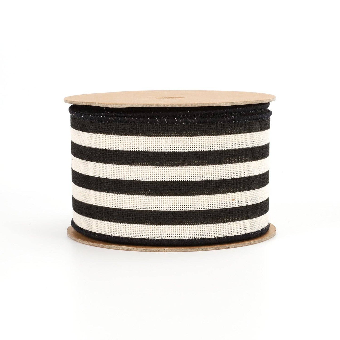 2 1/2" Wired Ribbon | "Striped" Black/White | 10 Yard Roll - Bria Blair Creative
