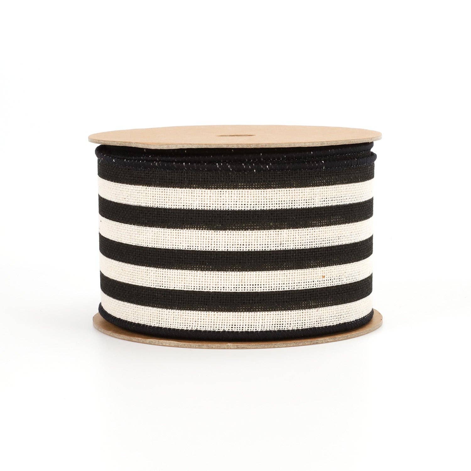 2 1/2" Wired Ribbon | "Striped" Black/White | 10 Yard Roll - Bria Blair Creative