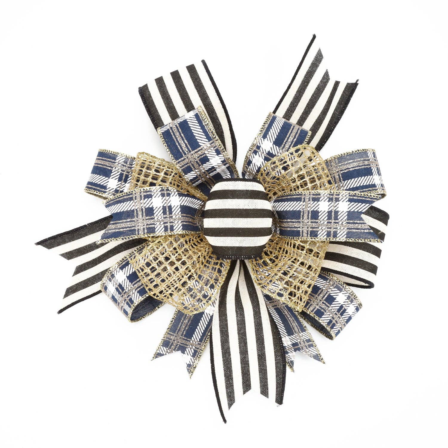 2 1/2" Wired Ribbon | "Striped" Black/White | 10 Yard Roll - Bria Blair Creative