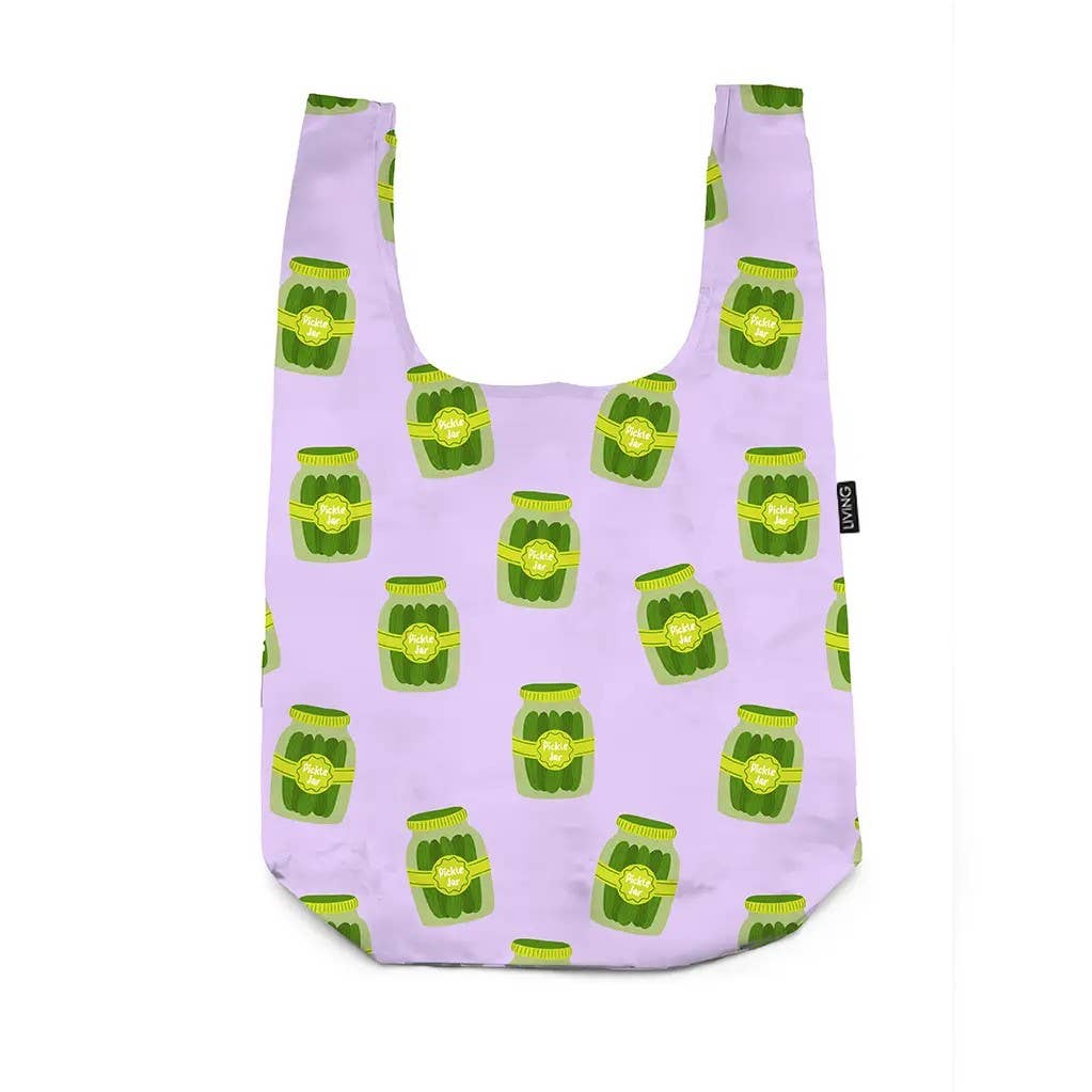 2 - in - 1 Bag Charm & Reusable Shopper Bag - Pickle Jar - Bria Blair Creative