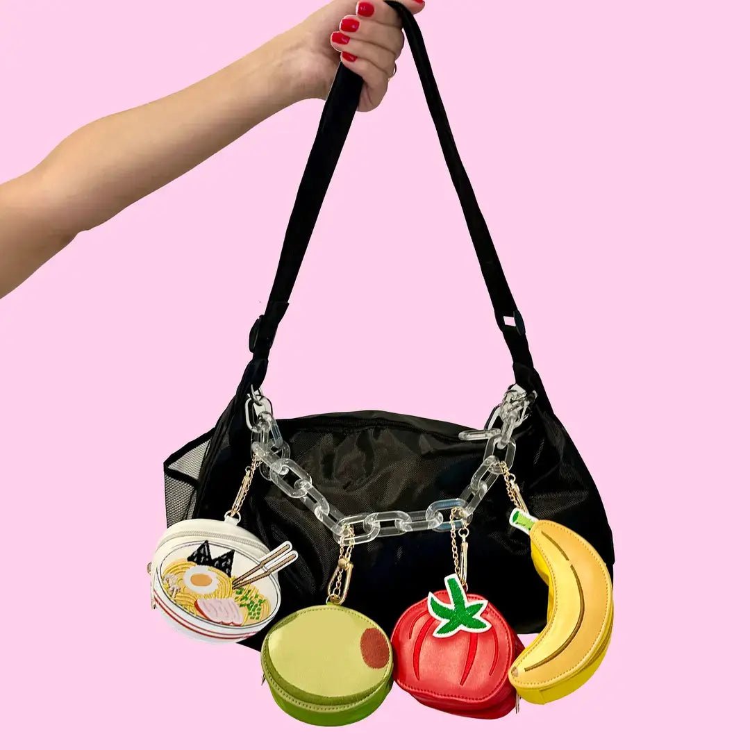 2 - in - 1 Bag Charm & Reusable Shopper Bag - Ripe Yellow Banana - Bria Blair Creative