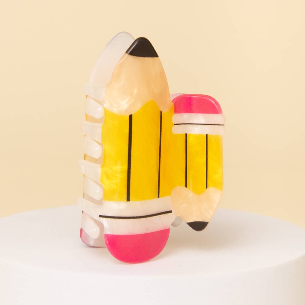 2 Pencil Theme Acrylic Hair Claw Clip - Bria Blair Creative