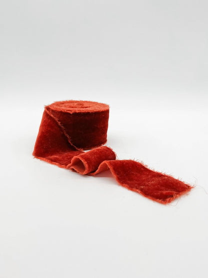 2" Velvet Ribbon - Raw Edge - 29 Colors: Red - Bria Blair Creative