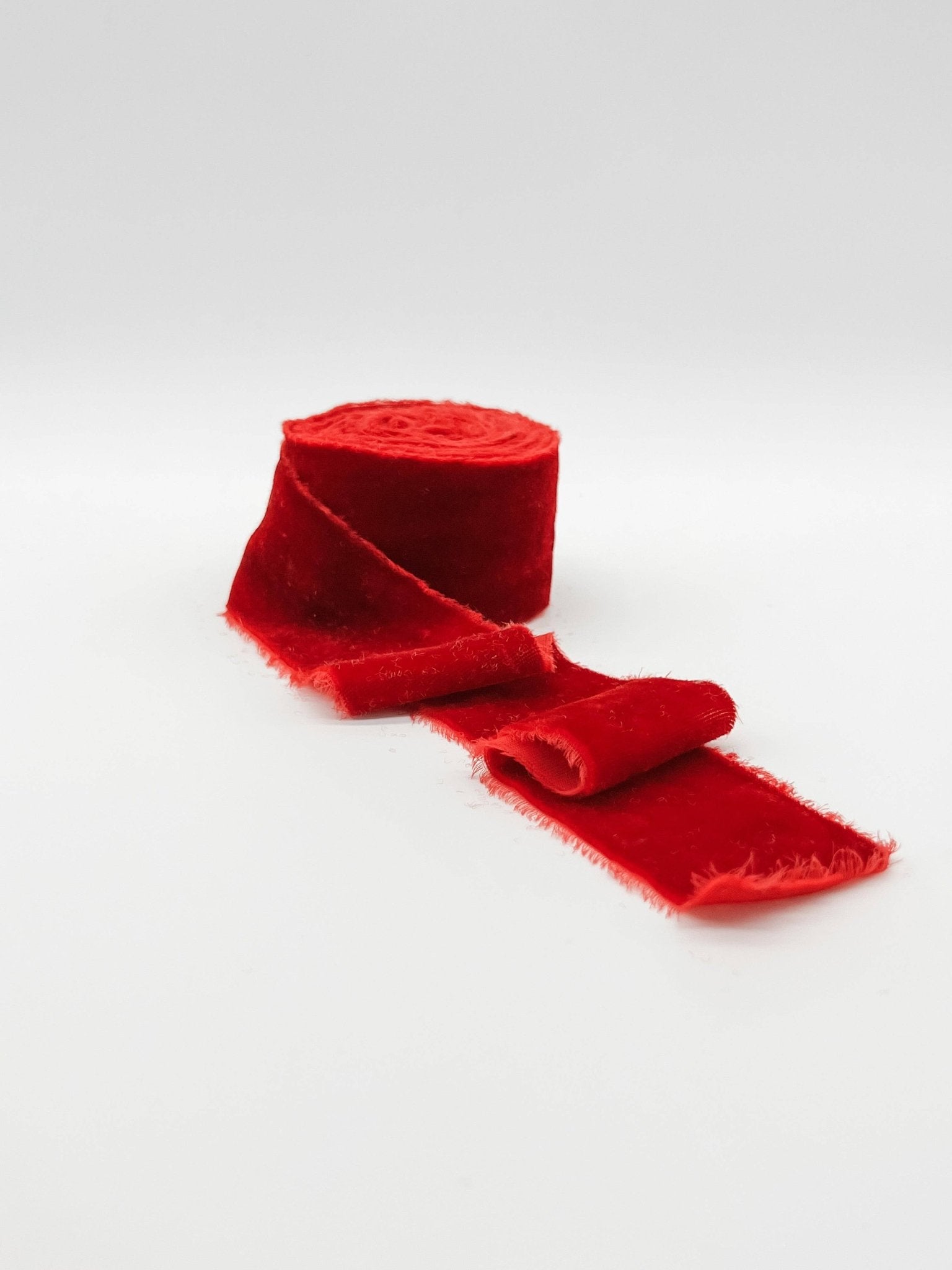 2" Velvet Ribbon - Raw Edge - 29 Colors: Red - Bria Blair Creative