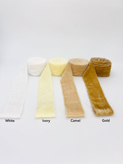 2" Velvet Ribbon - Raw Edge - 29 Colors: Red - Bria Blair Creative