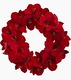 20" Red Velvet Amaryllis Wreath - Bria Blair Creative