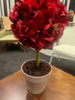 21.5" Hydrangea in Pot, Red - Bria Blair Creative