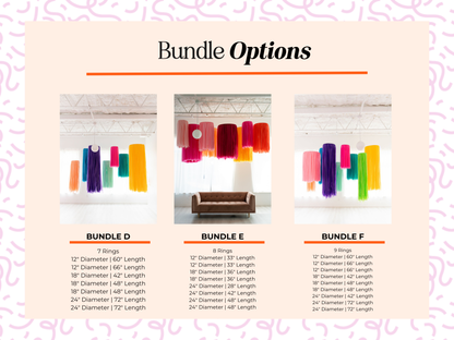 Bundled Custom Aerial Fringe Rings: Bundle C (5 Rings) / Full Plastic