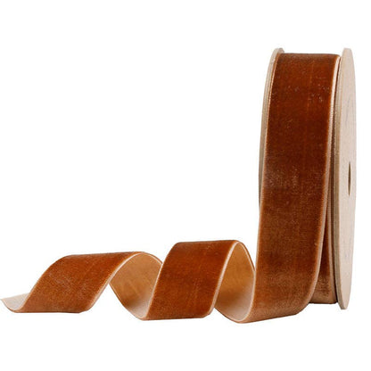 23 Colors | 1" Velvet Ribbon | 10 Yard Roll: Cognac - Bria Blair Creative