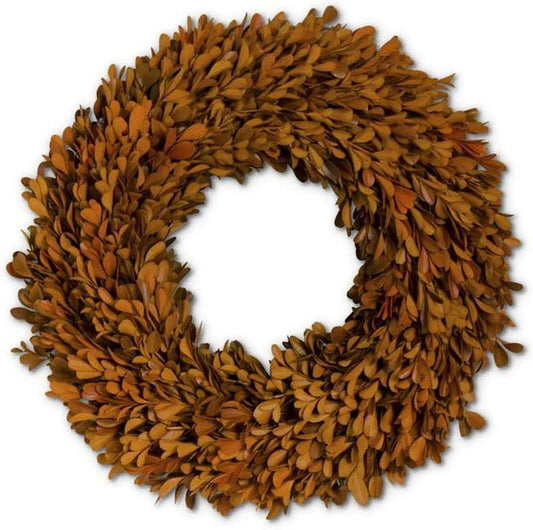 23 Inch Orange Preserved Boxwood Wreath - Bria Blair Creative