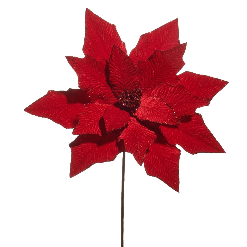 23" Red Poinsettia Stem - Bria Blair Creative