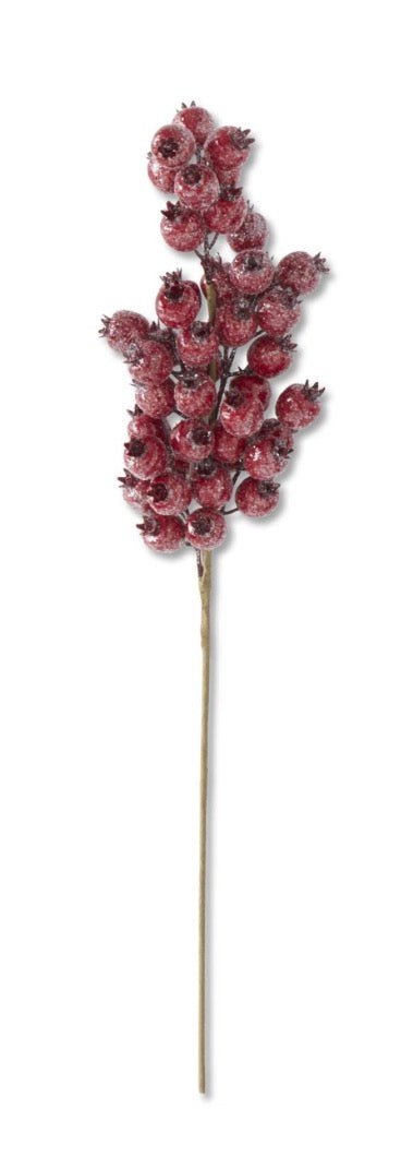 24 INCH GLITTERED RED ROSEHIP STEM - Bria Blair Creative