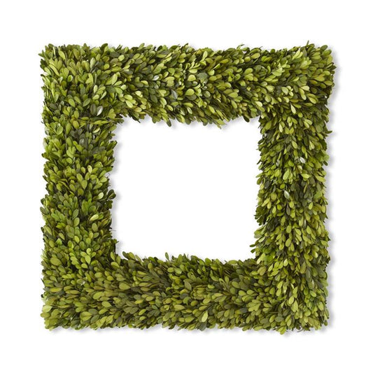 24 Inch Square Preserved Natural Boxwood Wreath - Bria Blair Creative