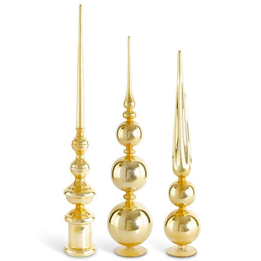 25" Gold Glass Double Ball Finial - Bria Blair Creative