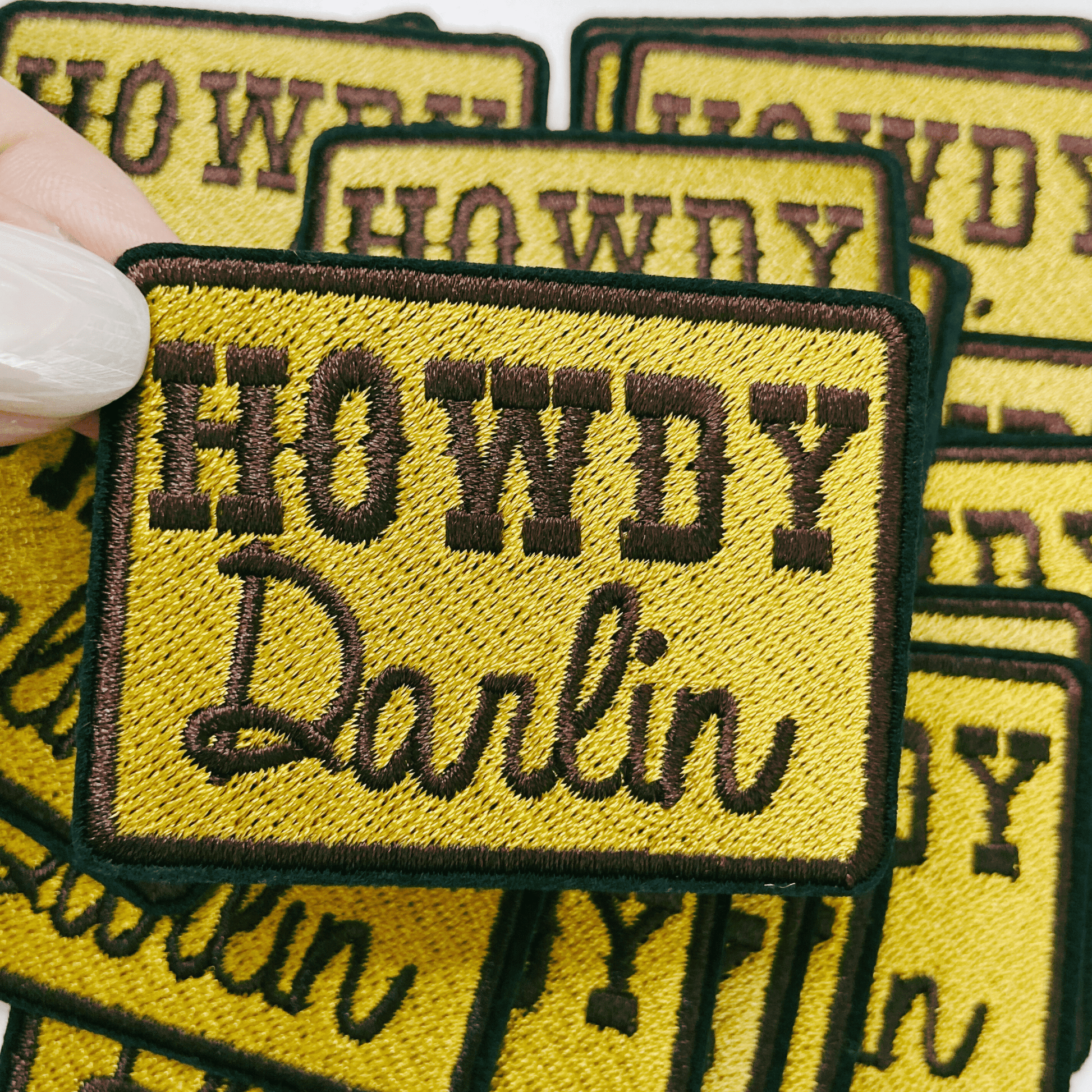 2.5” Howdy Darlin’ - Embroidered Hat Patch: QTY 1 - Bria Blair Creative